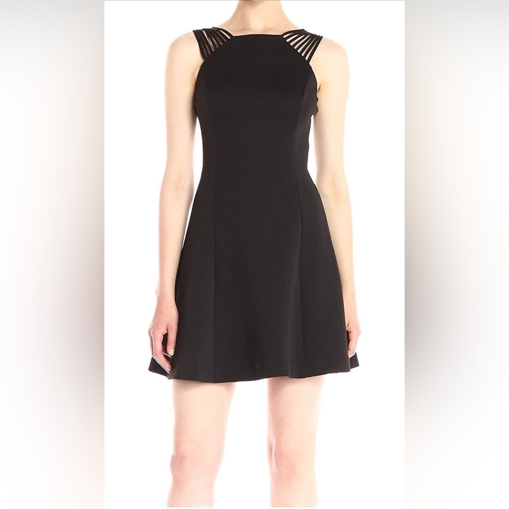 EUC GUESS Women's Fit and Flare Scuba Dress with Strap Detail